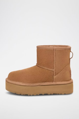 Bottines fourrées plateformes en nubuck K-classic Mini - Marron