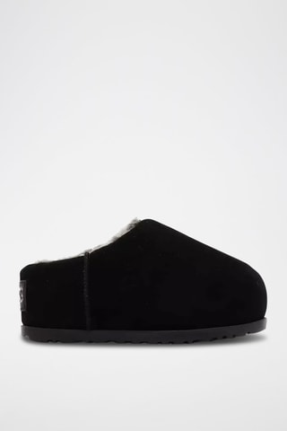 Sabots fourrés en nubuck W Pumped - Noir et gris
