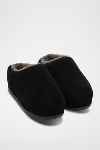 Sabots fourrés en nubuck W Pumped - Noir et gris