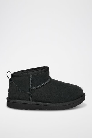 Bottines fourrées en cuir de mouton nubuck Classic Ultra - Noir