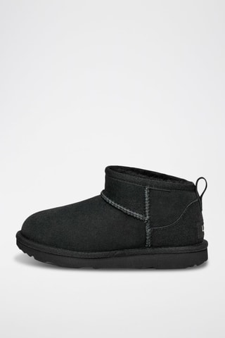 Bottines fourrées en cuir de mouton nubuck Classic Ultra - Noir