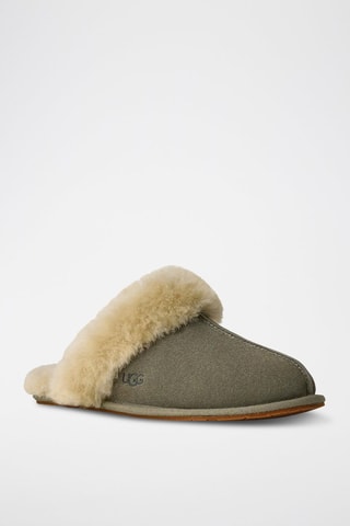 Pantoufles fourrées en nubuck Scuffette II - Vert