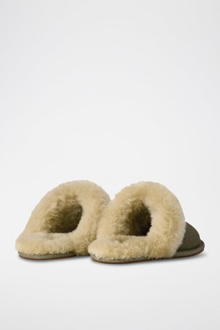 Pantoufles fourrées en nubuck Scuffette II - Vert