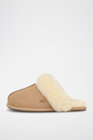 Pantoufles fourrées en nubuck Scuffette II - Beige