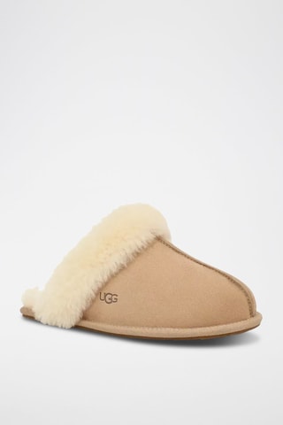 Pantoufles fourrées en nubuck Scuffette II - Beige