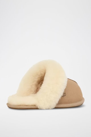 Pantoufles fourrées en nubuck Scuffette II - Beige