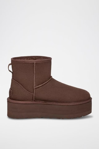 Botins forrados de caminhada em nobuck Classic Mini - Toupeira - Castanho