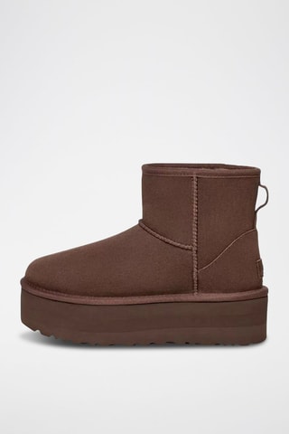 Bottines fourrées de marche en nubuck Classic Mini - Marron
