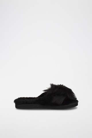 Chaussons en fourrure de mouton Mirabelle - Noir