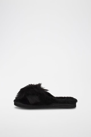 Chaussons en fourrure de mouton Mirabelle - Noir