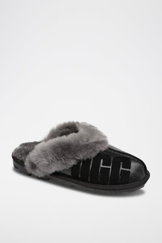 Pantufas em nobuck Coquette Preto - Preto
