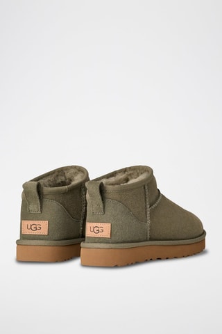 Bottines fourrées en nubuck Classic Ultra Mini - Vert