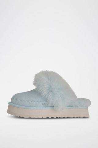 Sabots fourrés plateformes de randonnée en nubuck Disquette Chalet - Bleu
