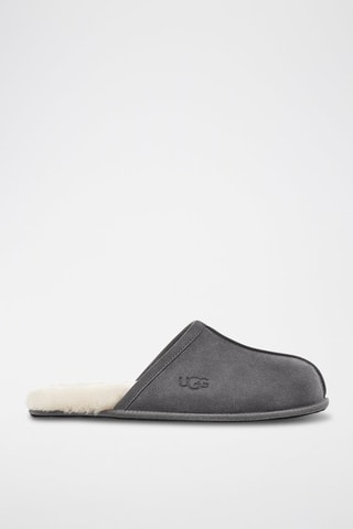 Pantoufles fourrées en nubuck Scuff - Gris