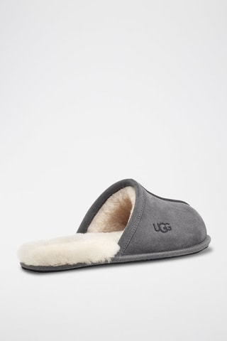 Pantoufles fourrées en nubuck Scuff - Gris