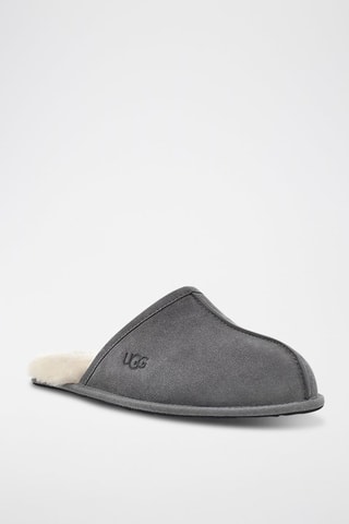 Pantoufles fourrées en nubuck Scuff - Gris