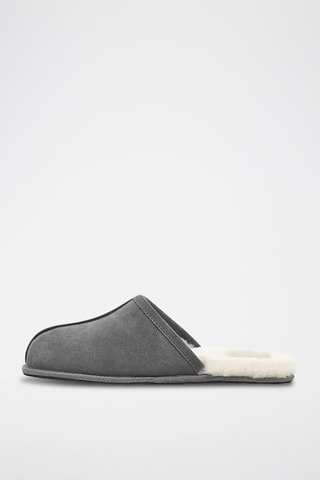 Pantoufles fourrées en nubuck Scuff - Gris