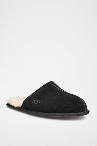 Pantoufles fourrées en nubuck Scuff - Noir