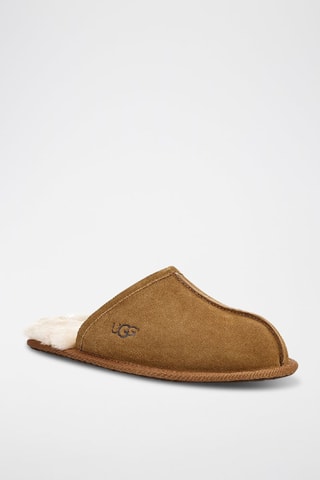 Pantoufles fourrées en nubuck Scuff - Marron