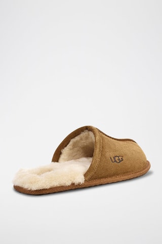 Pantoufles fourrées en nubuck Scuff - Marron