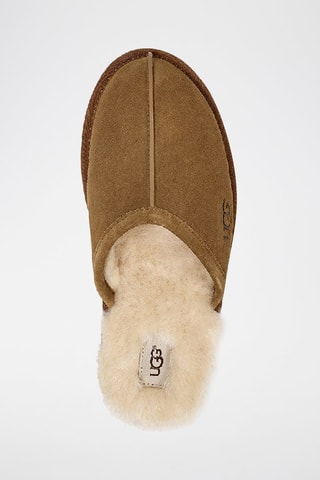 Pantoufles fourrées en nubuck Scuff - Marron