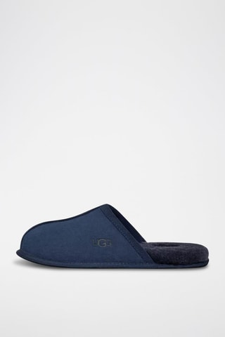 Pantoufles fourrées en nubuck Scuff - Bleu