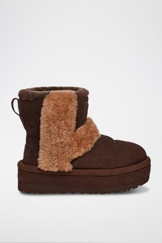 Bottines fourrées plateformes en nubuck Classic Chillapeak - Marron