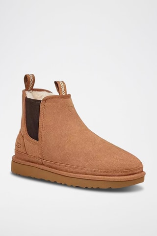 Bottines Chelsea fourrées en nubuck Numel - Marron