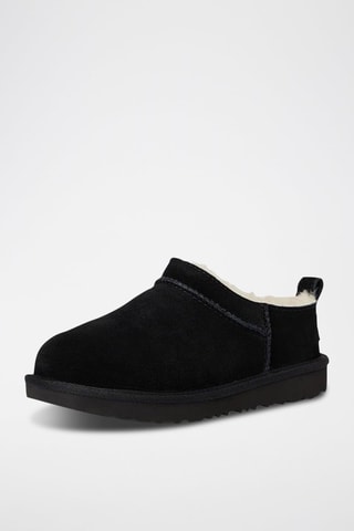Low boots fourrés de randonnée en cuir de mouton nubuck Classic - Noir