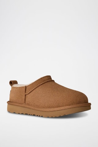 Low boots fourrés de randonnée en cuir de mouton nubuck Classic - Marron
