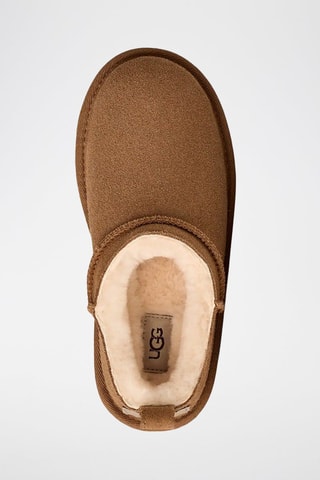 Low boots fourrés de randonnée en cuir de mouton nubuck Classic - Marron