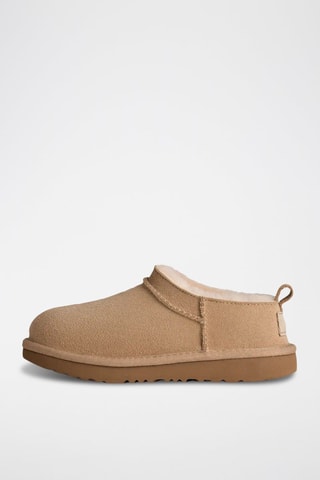 Low boots fourrés de randonnée en cuir de mouton nubuck Classic - Beige