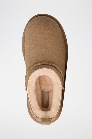 Low boots fourrés de randonnée en cuir de mouton nubuck Classic - Beige