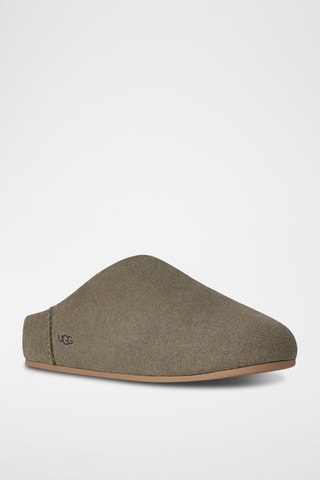 Sabots fourrés en nubuck Elea - Vert