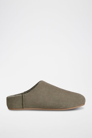 Sabots fourrés en nubuck Elea - Vert