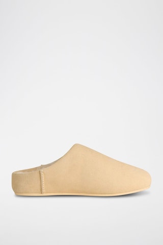 Sabots fourrés en nubuck Elea - Beige