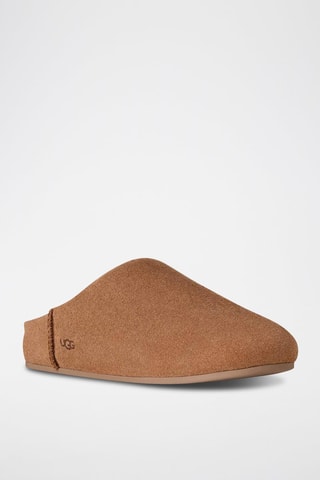 Sabots fourrés en nubuck Elea - Marron