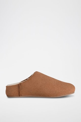 Sabots fourrés en nubuck Elea - Marron