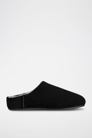 Sabots fourrés en nubuck Elea - Noir