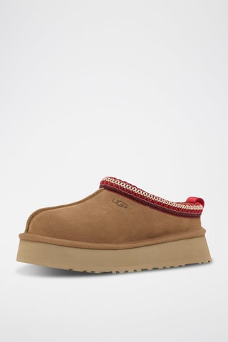 Sabots fourrés plateformes en nubuck Tazz II - Marron