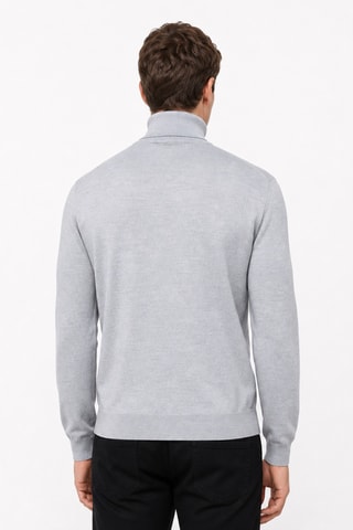 Jersey 50 % lana y 50 % acrílico - Jersey de cuello vuelto - Gris