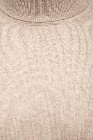 Jersey 100 % cachemir, 2 hilos - Jersey de cuello vuelto - Beige