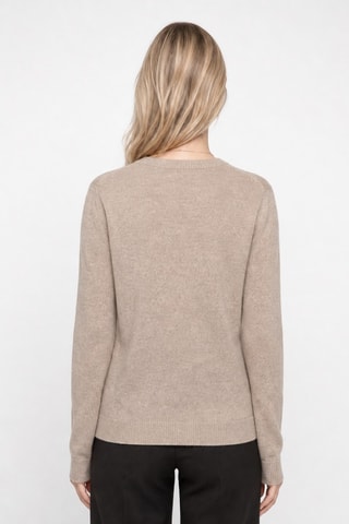 Jersey 100 % cachemir, 2 hilos - Cuello redondo - Beige