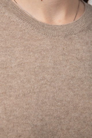 Jersey 100 % cachemir, 2 hilos - Cuello redondo - Beige