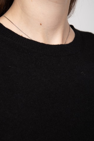 Jersey 100 % cachemir, 2 hilos - Cuello redondo - Negro