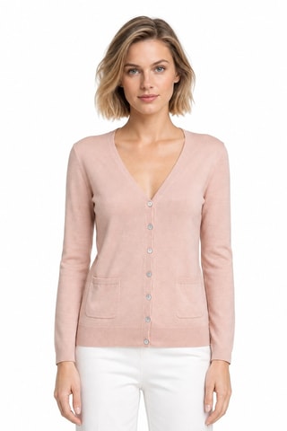 Cárdigan 35 % cachemir, 35 % seda y 30 % lana - Beige