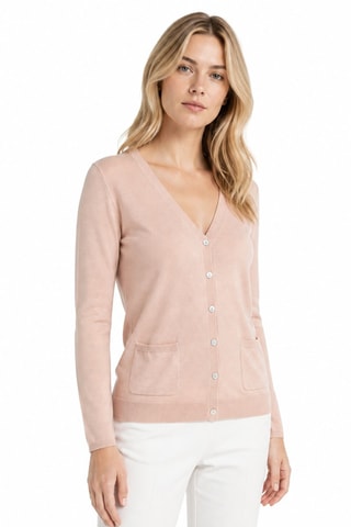 Cárdigan 35 % cachemir, 35 % seda y 30 % lana - Beige