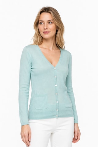 Cárdigan 35 % cachemir, 35 % seda y 30 % lana - Azul marino