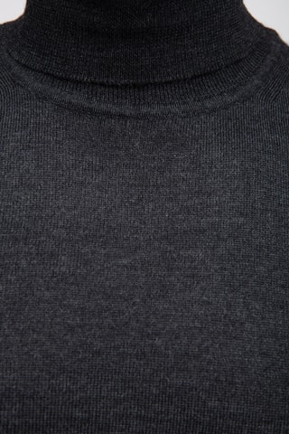 Jersey 50 % lana y 50 % acrílico - Jersey de cuello vuelto - Antracita
