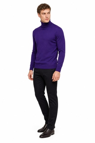 Jersey  50 % lana y 50 % acrílico - Jersey de cuello vuelto - Violeta